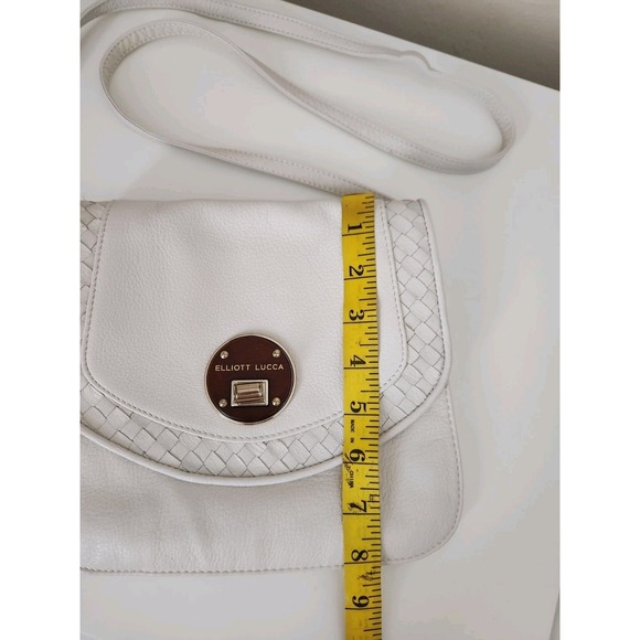 Elliot Lucca Women's Crossbody Purse/Handbag Genuine Leather White Cream - Picture 8 of 10